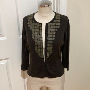 Etcetera short Cardigan/Shrug Dark Brown w/exclusive decoration